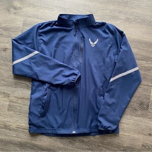 U.S. Air Force Mens windbreaker jacket lightweight blue silver reflective USA